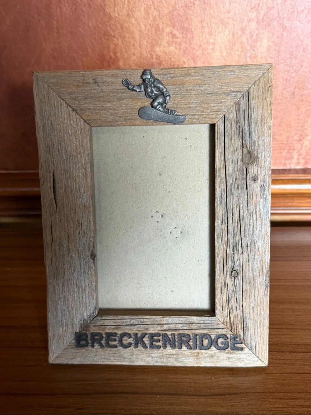 Breckenridge Colorado Reclaimed Barn Wood 4x6 Picture Frame Snowboarding